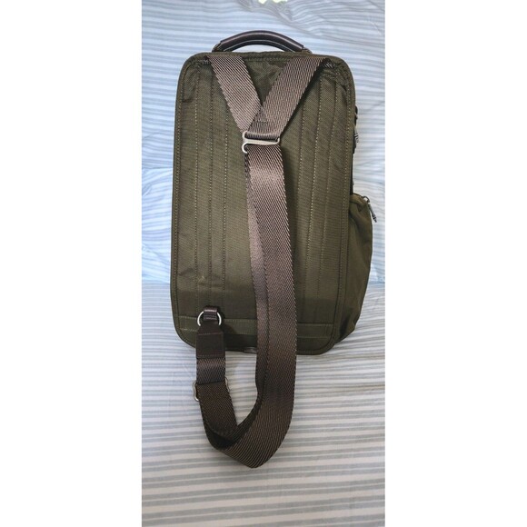 Tumi Alpha Bravo Greely Sling Backpack Green Canvas/ Leather 223170LH - Picture 3 of 10